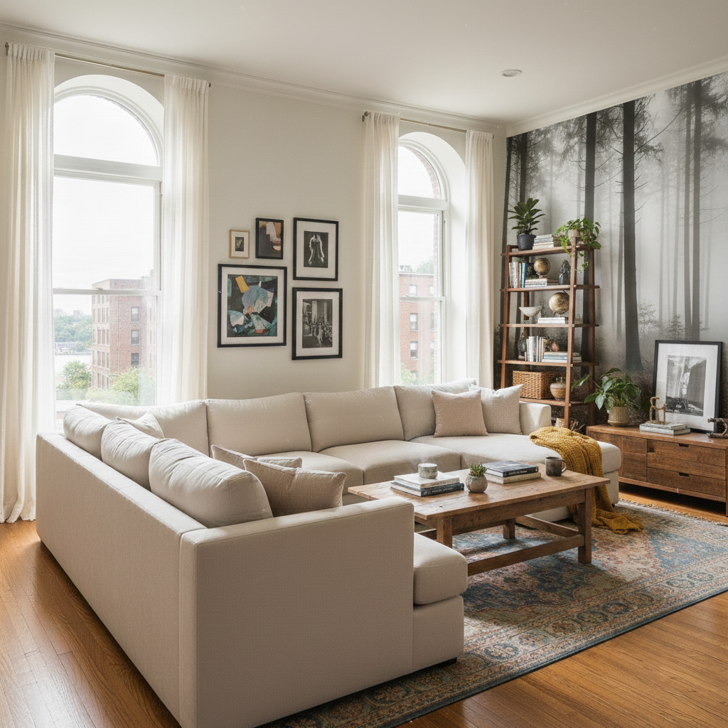 Pokój po naklejeniu fototapety Varris